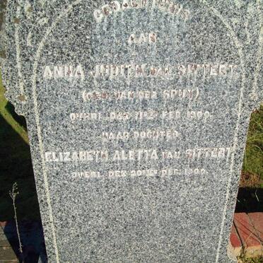 SITTERT Anna Judith, van nee VAN DER SPUY -1900 :: VAN SITTERT Elizabeth Aletta -1900