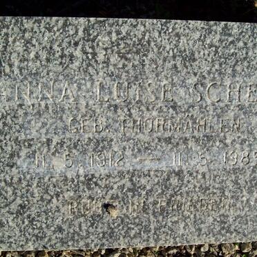 SCHERER Anna Luise nee THORMAHLEN 1912-1985