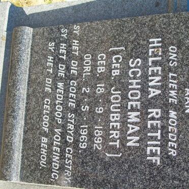 SCHOEMAN Helena Retief nee JOUBERT 1892-1969