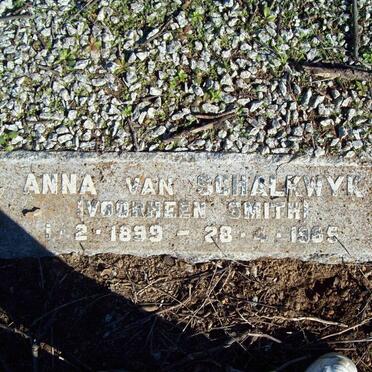 SCHALKWYK Anna, van nee SMITH 1899-1985