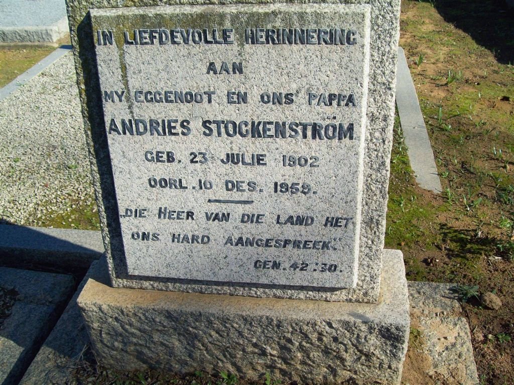 STOCKENSTROM Andries 1902-1959