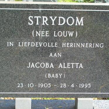 STRYDOM Jacoba Aletta nee LOUW 1905-1995