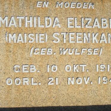 STEENKAMP Mathilda Elizabeth nee WULFSE 1910-1940