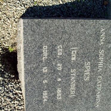 SPIES Anna Sophia Cathrina nee STANDER 1863-1954