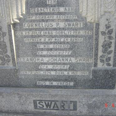 SWART Cornelius P. 1886-1947 &amp; Eleanora Johanna BRIERS 1876-1961