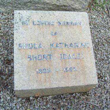 SHORT Rhoda Katharine nee DALE 1825-1988