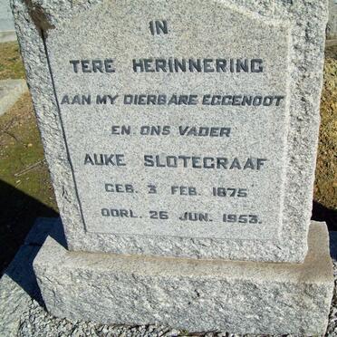 SLOTEGRAAF Auke 1875-1953