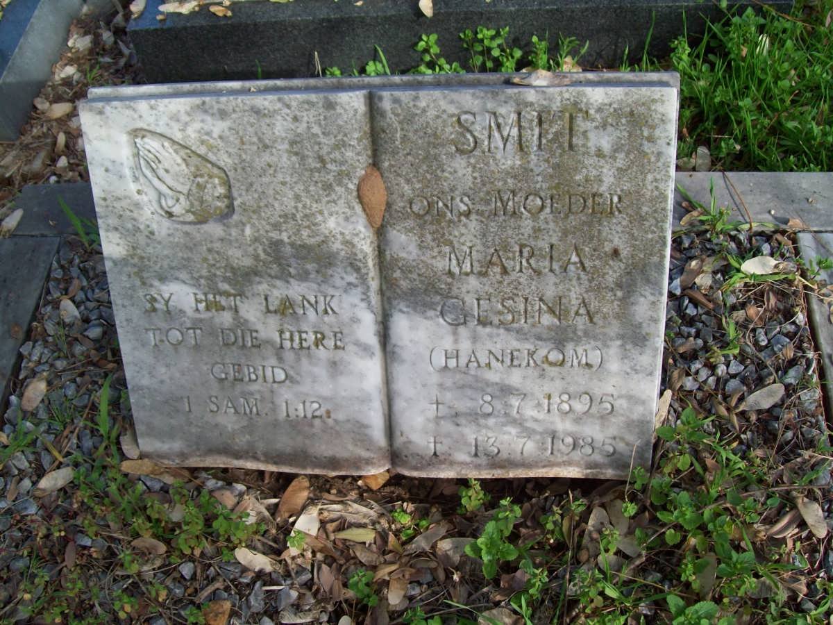 SMIT Maria Gesina nee HANEKOM 1895-1985