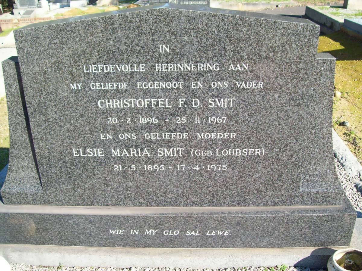 SMIT Christoffel F.D. 1896-1967 &amp; Elsie Maria LOUBSER 1895-1975