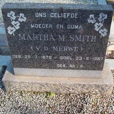 SMITH Martha M. nee V.D. MERWE 1870-1967