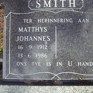 SMITH Matthys Johannes 1912-1986