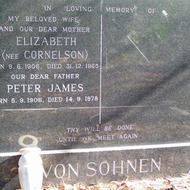 SOHNEN Peter James, von 1906-1978 &amp; ELizabeth CORNELSON 1906-1965