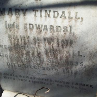 TINDALL Mary nee EDWARDS 1835-1912
