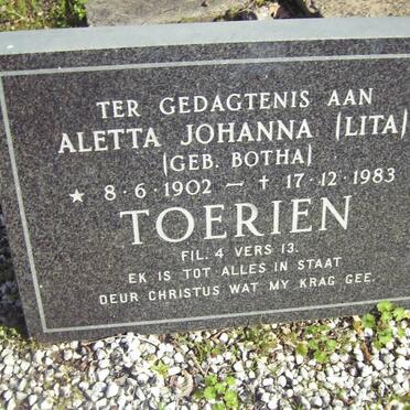 TOERIEN Aletta Johanna nee BOTHA 1902-1983