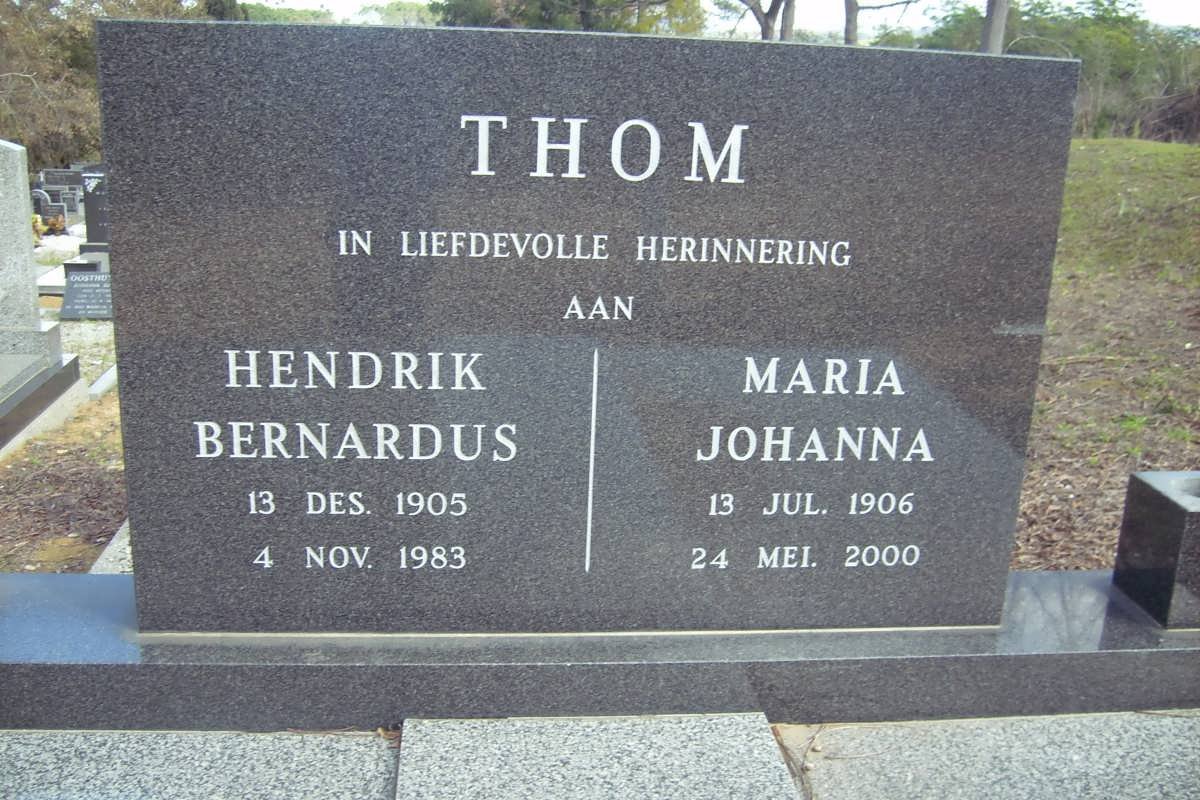 THOM Hendrik Bernardus 1905-1983 &amp; Maria Johanna 1906-2000