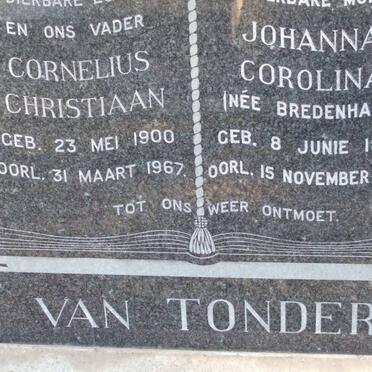 TONDER Cornelius Christiaan, van 1900-1967 &amp; Johanna Corolina BREDENHANN 1902-1969
