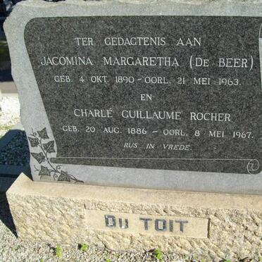 TOIT Charle Guillaume Rocher, du 1886-1967 &amp; Jacomina Margaretha DE BEER 1890-1963
