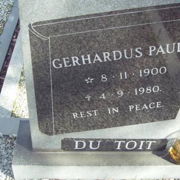 TOIT Gerhardus Paulus, du 1900-1980