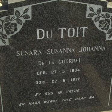 TOIT Susara Susanna, du born DE LA GUERRE 1904-1972