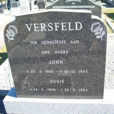 VERSFELD John 1905-1955 &amp; Susie 1906-1994