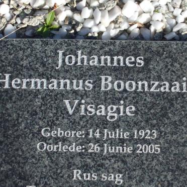 VISAGIE Johannes Hermanus Boonzaaier 1923-2005