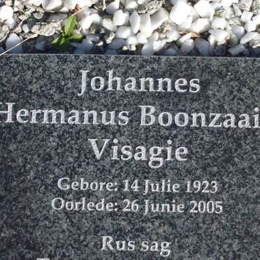 VISAGIE Johannes Hermanus Boonzaaier 1923-2005