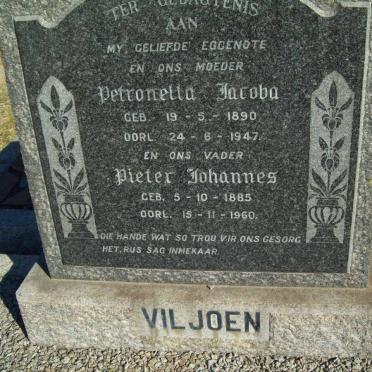 VILJOEN Pieter Johannes 1885-1960 &amp; Petronella Jacoba 1890-1947
