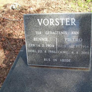 VORSTER Pietro 1916-2001 :: VORSTER Bennie 1904-1986