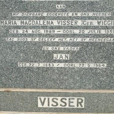 VISSER Jan 1883-1964 &amp; Maria Magdalena WIGGINS 1889-1951