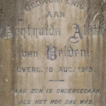 VELDEN Gertruida Aletta, van -1915