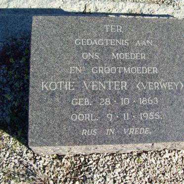 VENTER Kotie nee VERWEY 1863-1955