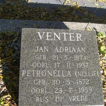 VENTER Jan Adriaan 1874-1937 &amp; Petronella 1872-1959