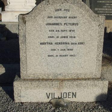 VILJOEN Johannes Petrus 1879-1938 &amp; Martha Hendrina KOK 1888-1943