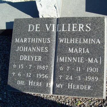 VILLIERS Marthinus Johannes Dreyer, de 1887-1956 &amp; Wilhelmina Maria 1901-1989
