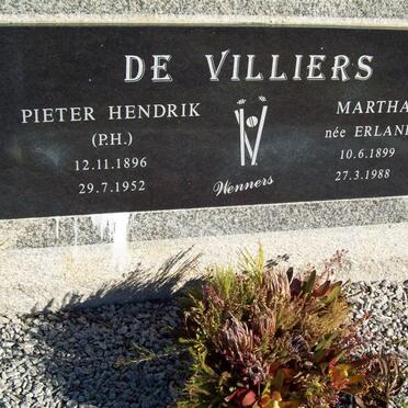 VILLIERS Pieter Hendrik, de 1896-1952 &amp; Martha ERLANK 1899-1988
