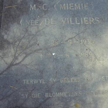 VILLIERS M.C., de 1939?-1989