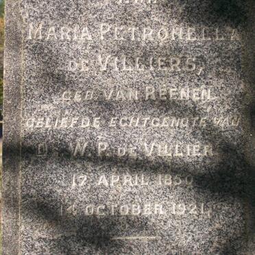 VILLIERS Willem Petrus, de 1843-1905 &amp; Maria Petronella VAN REENEN 1850-1921