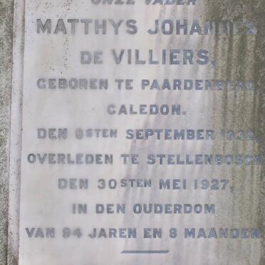 VILLIERS Matthys Johannes, de 1832-1927