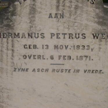 WEGE Hermanus Petrus 1833-1871