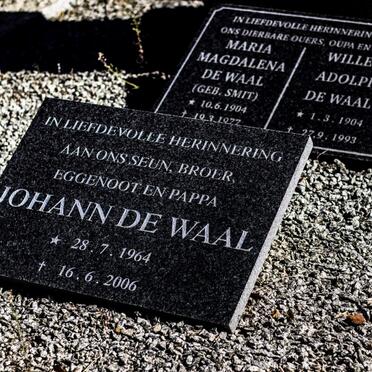WAAL Johann, de 1964-2006 :: DE WAAL Willem Adolph 1904-1993 &amp; Maria Magdalena SMIT 1904-1977