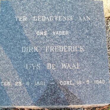 WAAL Dirk Frederick Uys, de 1861-1940