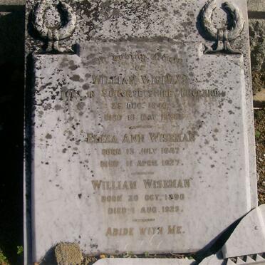 WISEMAN William 1840-1936 :: WISEMAN Eliza Ann 1847-1927 :: WISEMAN William 1898-1925_1