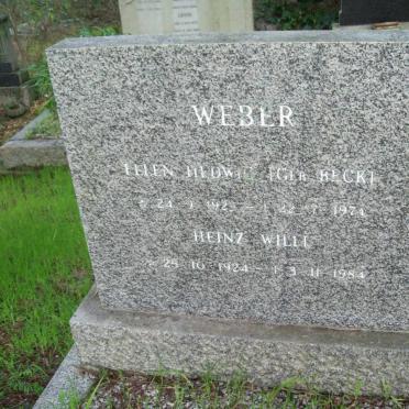 WEBER Heinz Willi 1924-1984 &amp; Ellen Hedwig BECK 192?-1974