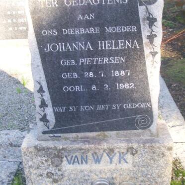 WYK Johanna Helena, van nee PIETERSEN 1887-1962