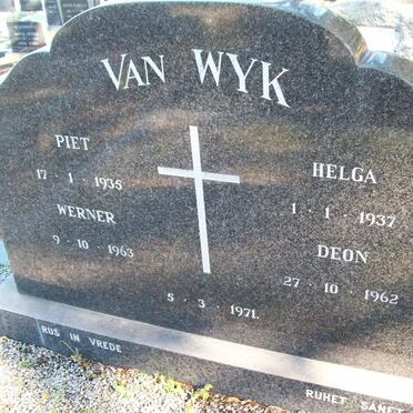 WYK Piet, van 1935-1971 &amp; Helga 1937-1971 :: VAN WYK Werner 1963-1971 :: VAN WYK Deon 1962-1971