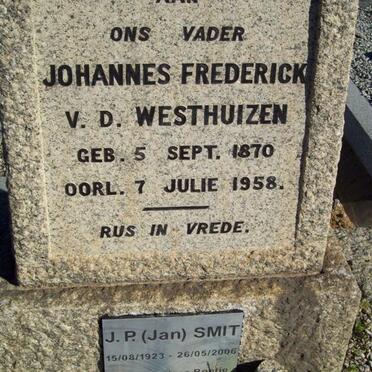 WESTHUIZEN Johannes Frederick, v.d. 1870-1958 :: SMIT J.P. 1923-2006