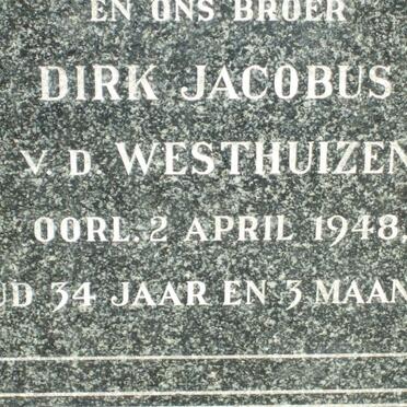 WESTHUIZEN Dirk Jacobus, van der -1948