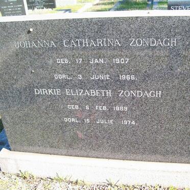 ZONDAGH Dirkie Elizabeth 1889-1974 :: ZONDAGH Johanna Catharina 1907-1966