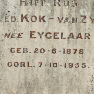 ZYL Neeltjie Maria Johanna, van formerly KOK nee EYGELAAR 1878-1955