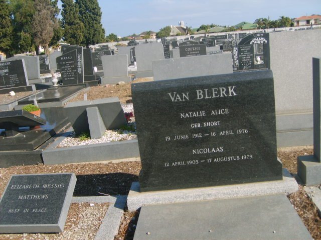 BLERK Nicolaas, van 1905-1979 &amp; Natalie Alice SHORT 1912-1976